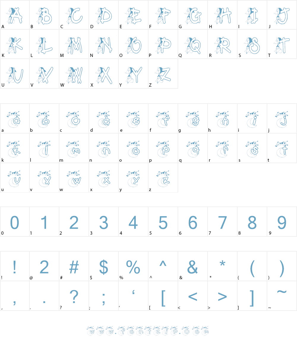 KG MOTHER GOOSE Font Character